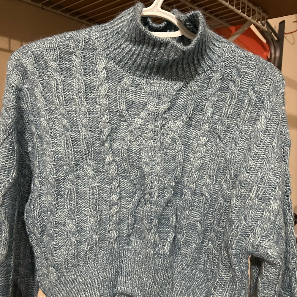 Blue Cable Knit Sweater
